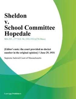 sheldon v. school committee hopedale book cover image