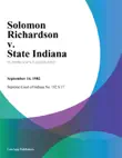 Solomon Richardson v. State Indiana sinopsis y comentarios