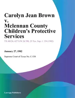 carolyn jean brown v. mclennan county childrens protective services book cover image