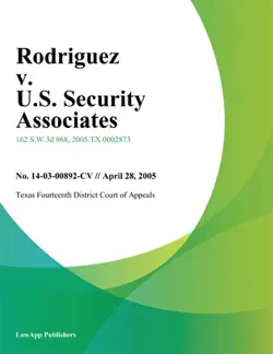 rodriguez v. u.s. security associates book cover image