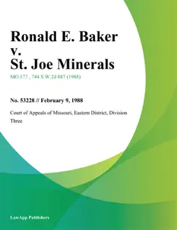ronald e. baker v. st. joe minerals book cover image