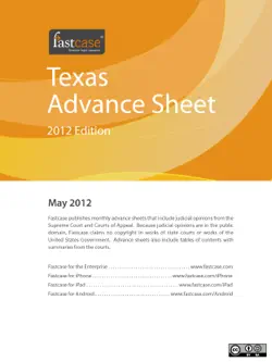 texas advance sheet may 2012 book cover image
