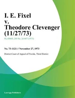 i. e. fixel v. theodore clevenger book cover image