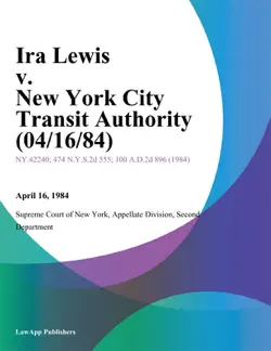 ira lewis v. new york city transit authority imagen de la portada del libro