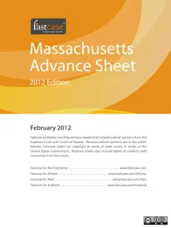 massachusetts advance sheet february 2012 book cover image