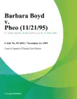 Barbara Boyd v. Pheo synopsis, comments