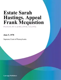 estate sarah hastings. appeal frank mcquistion book cover image