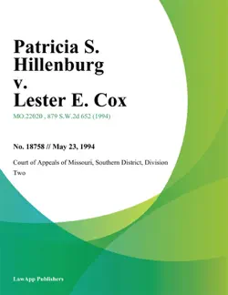 patricia s. hillenburg v. lester e. cox book cover image