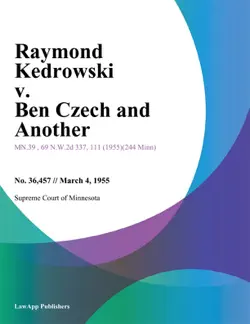 raymond kedrowski v. ben czech and another book cover image