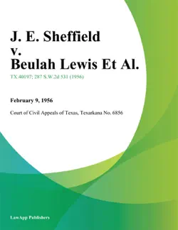 j. e. sheffield v. beulah lewis et al. book cover image