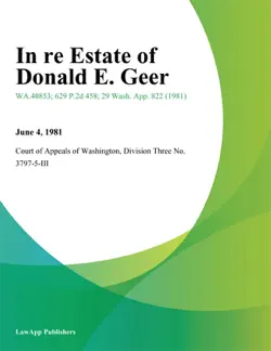 in re estate of donald e. geer book cover image