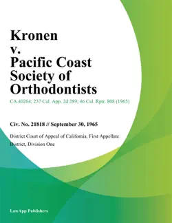 kronen v. pacific coast society of orthodontists book cover image