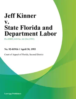jeff kinner v. state florida and department labor book cover image