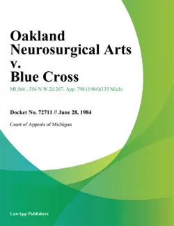 oakland neurosurgical arts v. blue cross book cover image