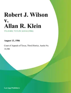 robert j. wilson v. allan r. klein book cover image