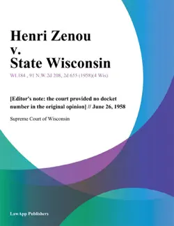 henri zenou v. state wisconsin book cover image