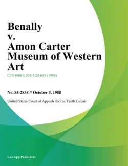 benally v. amon carter museum of western art imagen de la portada del libro