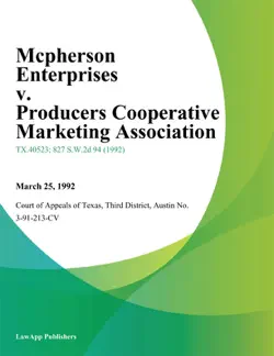 mcpherson enterprises v. producers cooperative marketing association book cover image