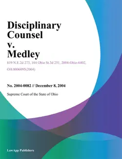 disciplinary counsel v. medley book cover image