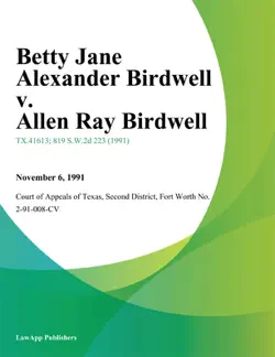 betty jane alexander birdwell v. allen ray birdwell book cover image