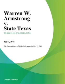 warren w. armstrong v. state texas book cover image