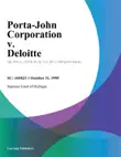 Porta-John Corporation v. Deloitte synopsis, comments