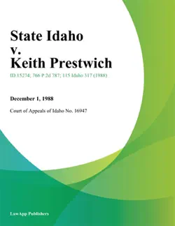 state idaho v. keith prestwich book cover image