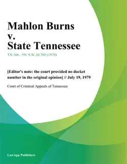 mahlon burns v. state tennessee book cover image