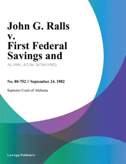 john g. ralls v. first federal savings and imagen de la portada del libro