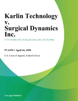 karlin technology v. surgical dynamics inc. book cover image