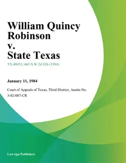 william quincy robinson v. state texas imagen de la portada del libro