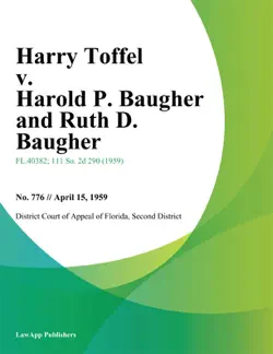 harry toffel v. harold p. baugher and ruth d. baugher imagen de la portada del libro