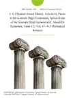J. S. Chipman (Guest Editor). Articles by Pareto in the Giornale Degli Economisti, Special Issue of the Giornale Degli Economisti E Annali Di Economia, Anno 121 Vol. 67--N.3 (Periodical Review) sinopsis y comentarios
