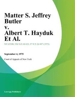 matter s. jeffrey butler v. albert t. hayduk et al. book cover image