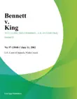 Bennett v. King synopsis, comments