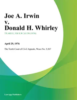joe a. irwin v. donald h. whirley book cover image