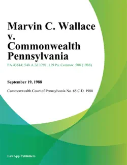 marvin c. wallace v. commonwealth pennsylvania imagen de la portada del libro