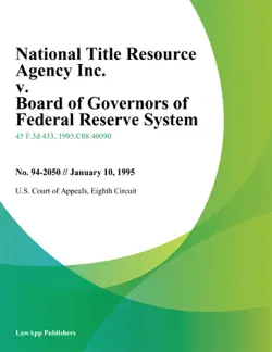 national title resource agency inc. v. board of governors of federal reserve system book cover image