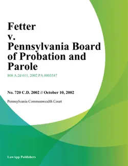 fetter v. pennsylvania board of probation and parole book cover image