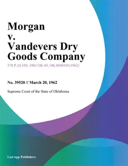 morgan v. vandevers dry goods company imagen de la portada del libro