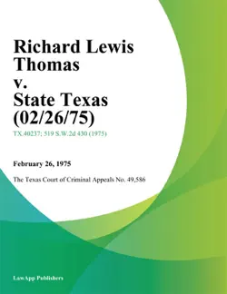 richard lewis thomas v. state texas book cover image