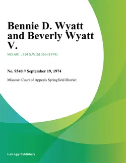 bennie d. wyatt and beverly wyatt v. imagen de la portada del libro