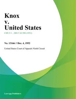 knox v. united states. imagen de la portada del libro