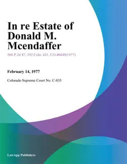 in re estate of donald m. mcendaffer book cover image