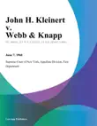 John H. Kleinert v. Webb & Knapp sinopsis y comentarios