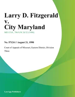 larry d. fitzgerald v. city maryland imagen de la portada del libro