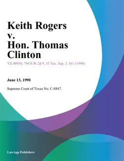 keith rogers v. hon. thomas clinton book cover image