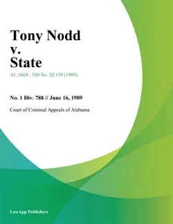 tony nodd v. state book cover image
