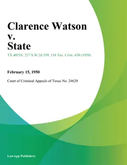 clarence watson v. state book cover image