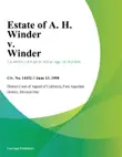 Estate of A. H. Winder v. Winder synopsis, comments
